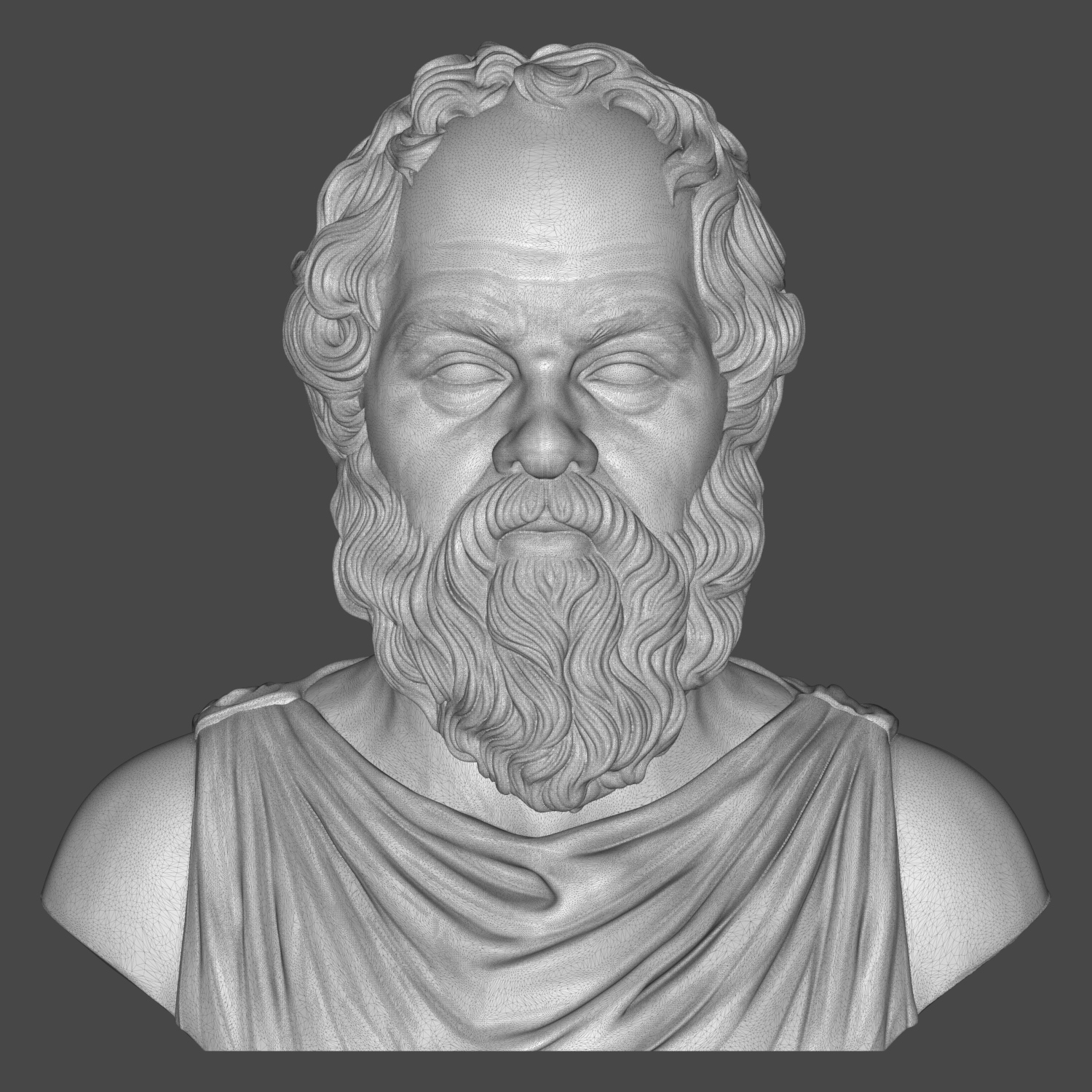 Socrates Greek Philosopher Bust 3D Model