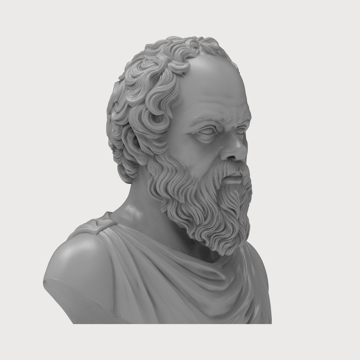 Socrates Greek Philosopher Bust 3D Model