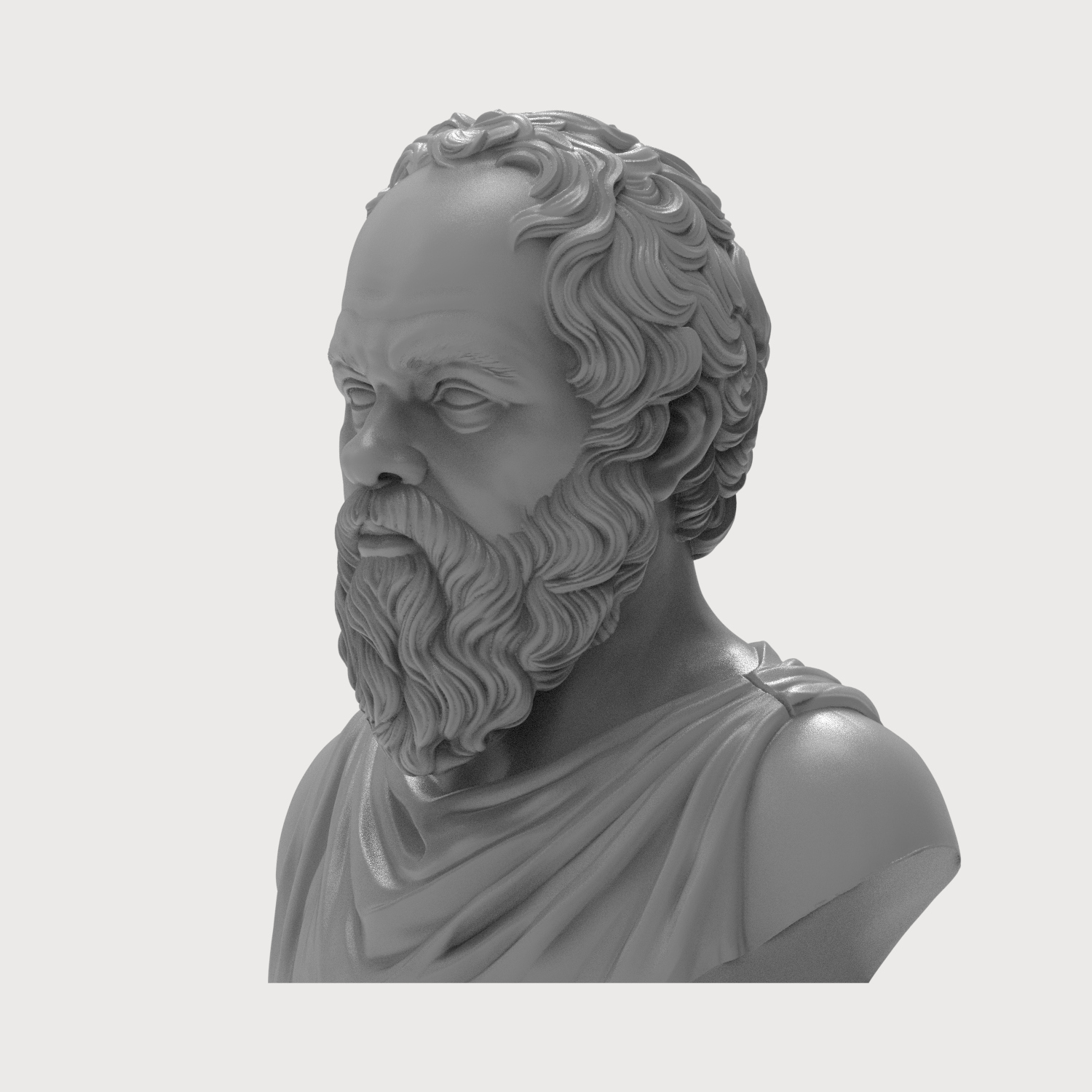 Socrates Greek Philosopher Bust 3D Model