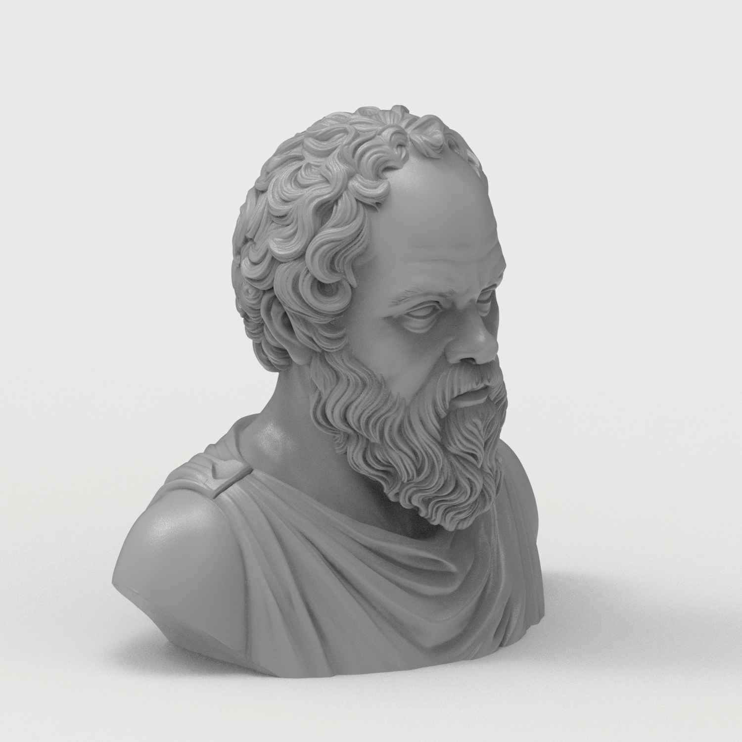 Socrates Greek Philosopher Bust 3D Model