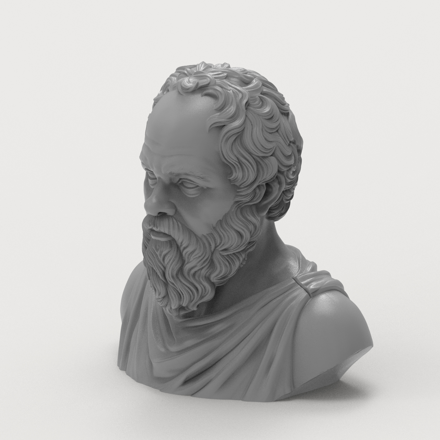 Socrates Greek Philosopher Bust 3D Model