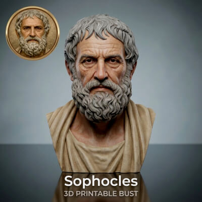 Sophocles Ancient Greek Playwright 3D Printable Bust