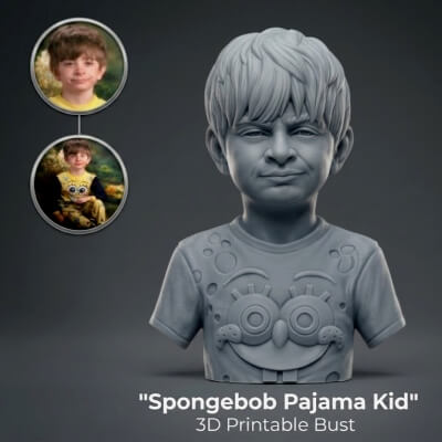 "Spongebob Pajama Kid" 3D Printable Bust