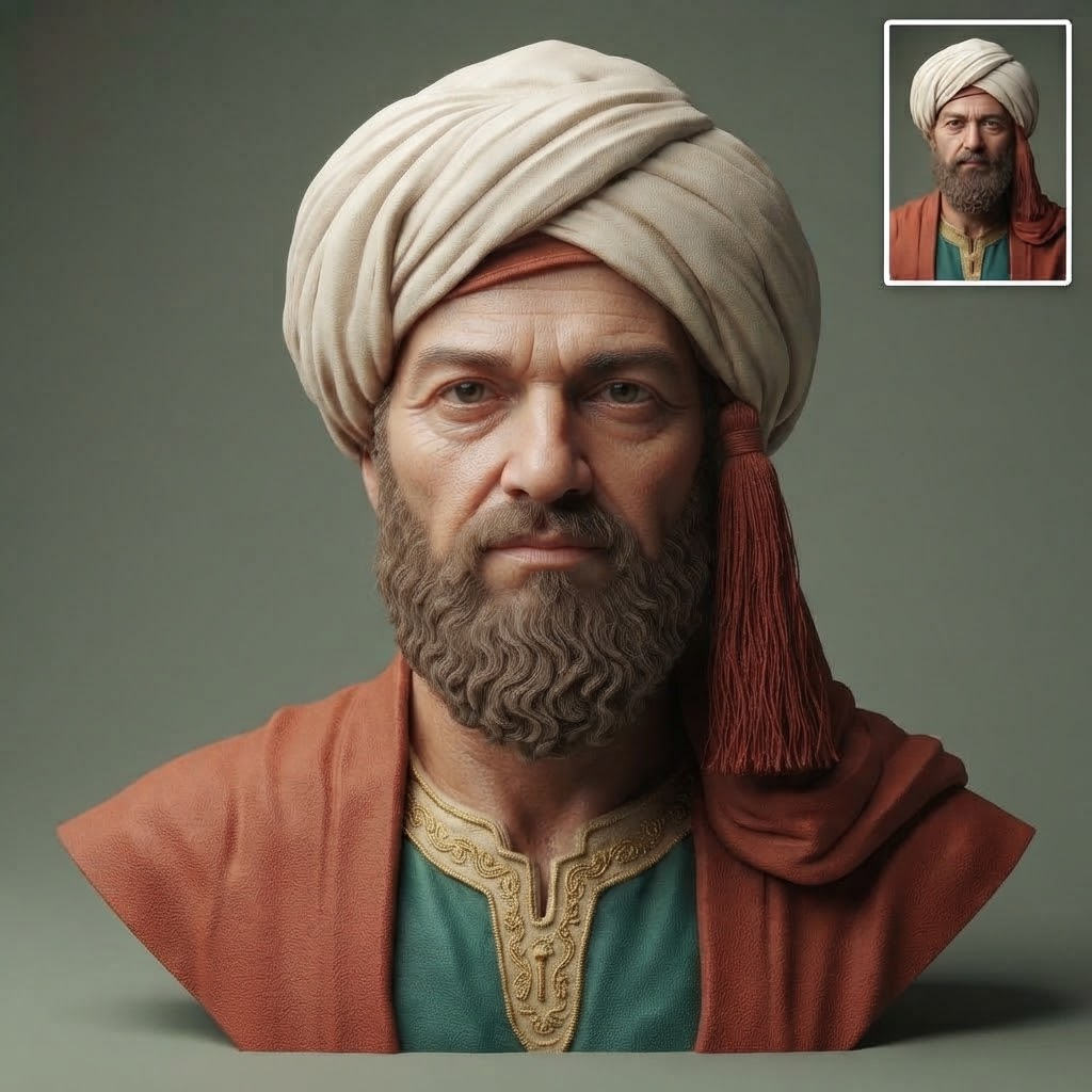 Averroes Ibn Rushd Philosopher 3D Printable Bust 3D Model