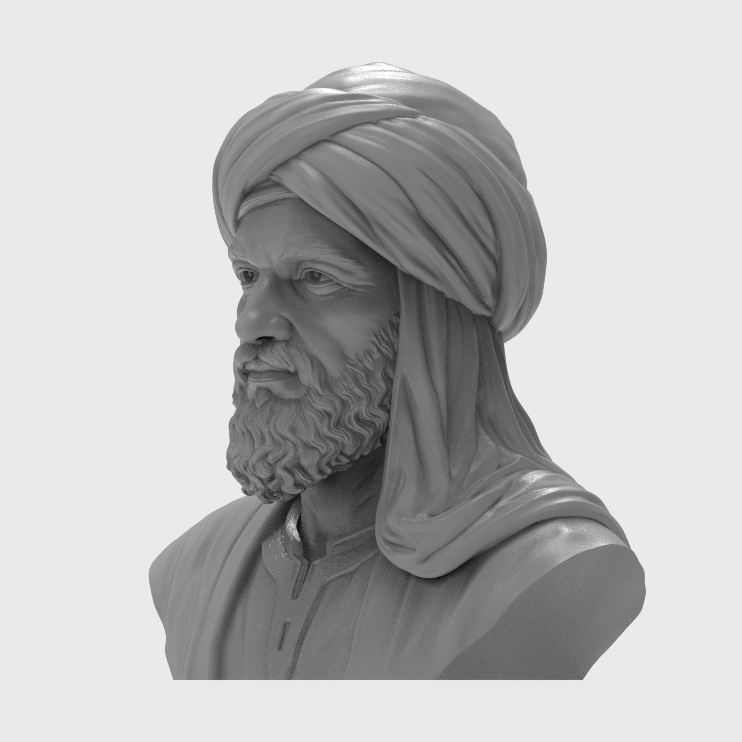 Averroes Ibn Rushd Philosopher 3D Printable Bust 3D Model