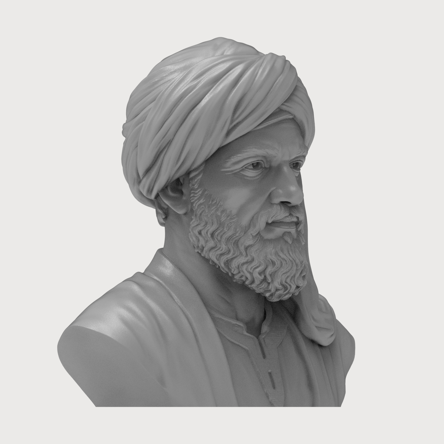 Averroes Ibn Rushd Philosopher 3D Printable Bust 3D Model