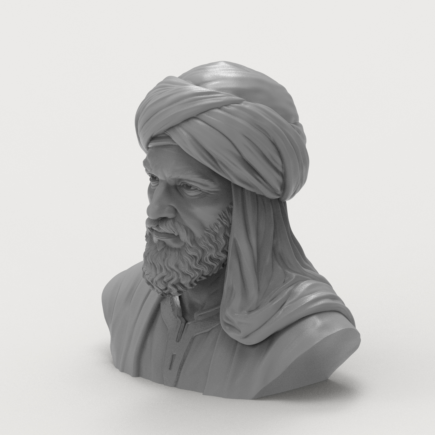 Averroes Ibn Rushd Philosopher 3D Printable Bust 3D Model
