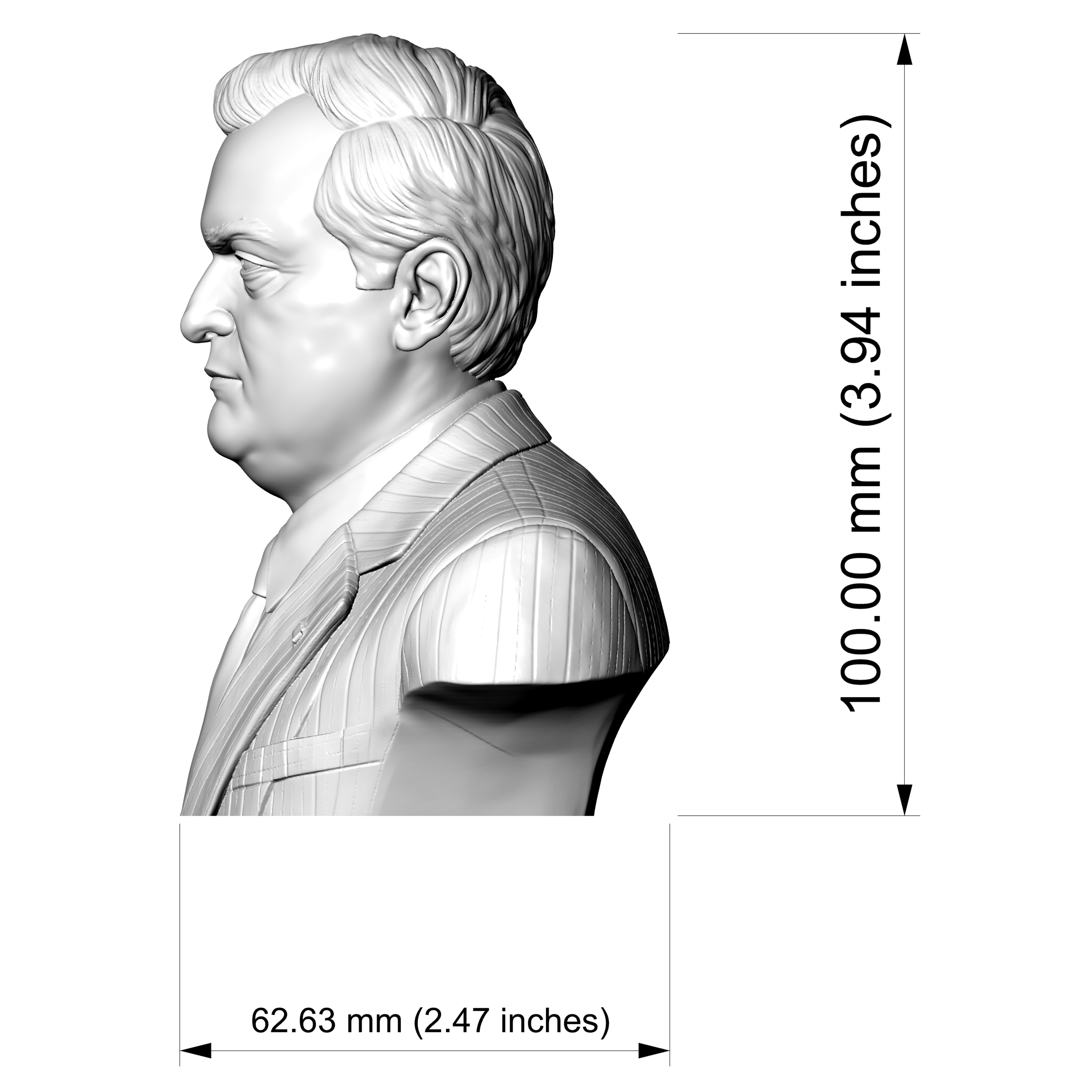 Stanley Kubrick Bust 3D Printable 3D Model