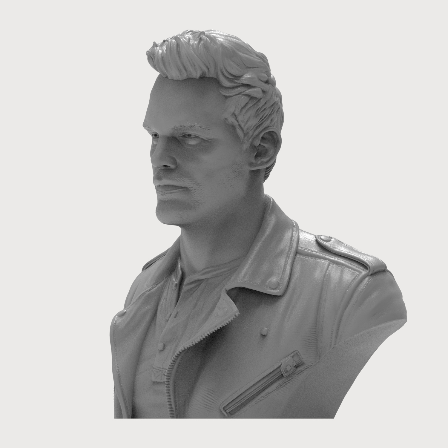 Star-Lord Peter Quill Chris Pratt 3D Printable Bust 3D Model