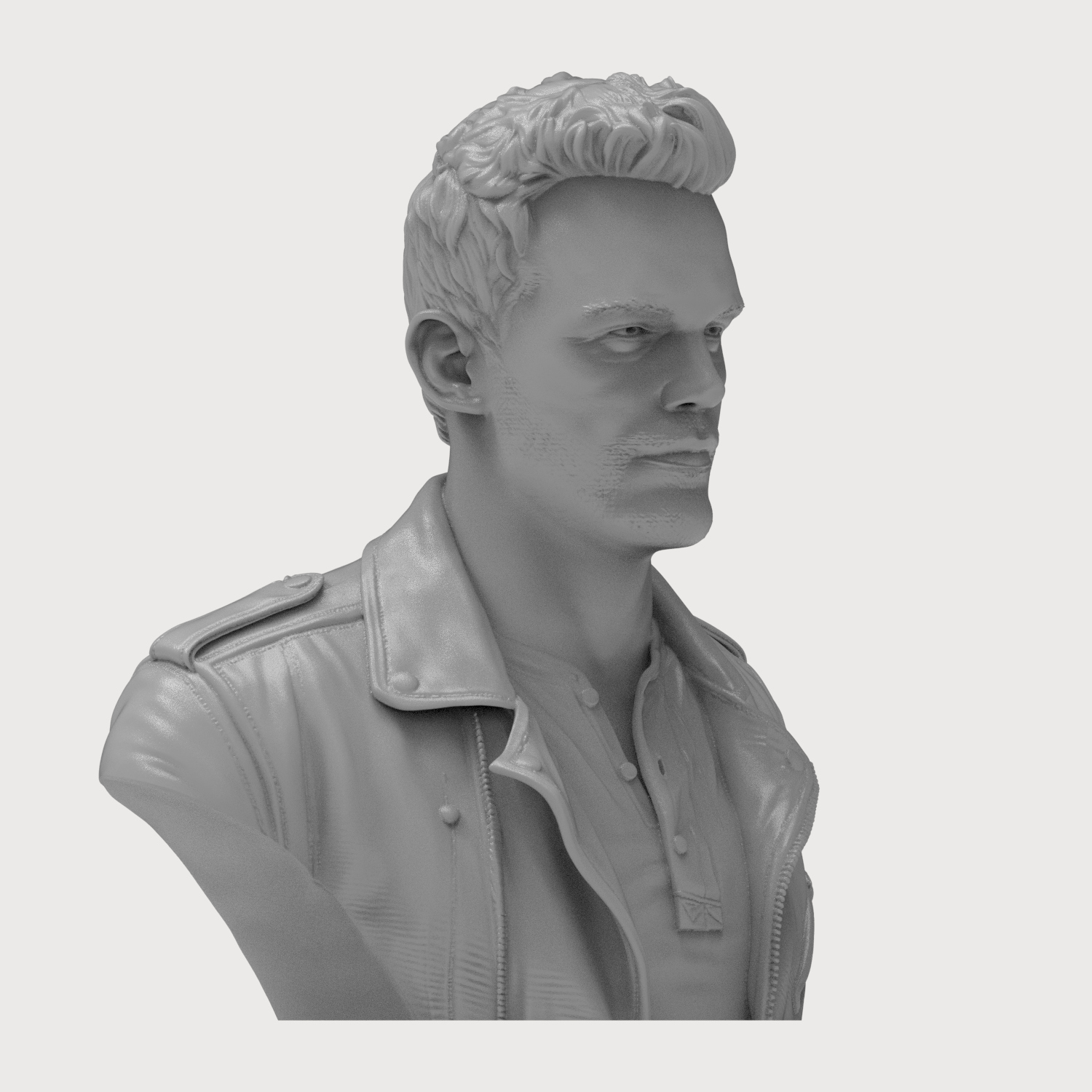 Star-Lord Peter Quill Chris Pratt 3D Printable Bust 3D Model
