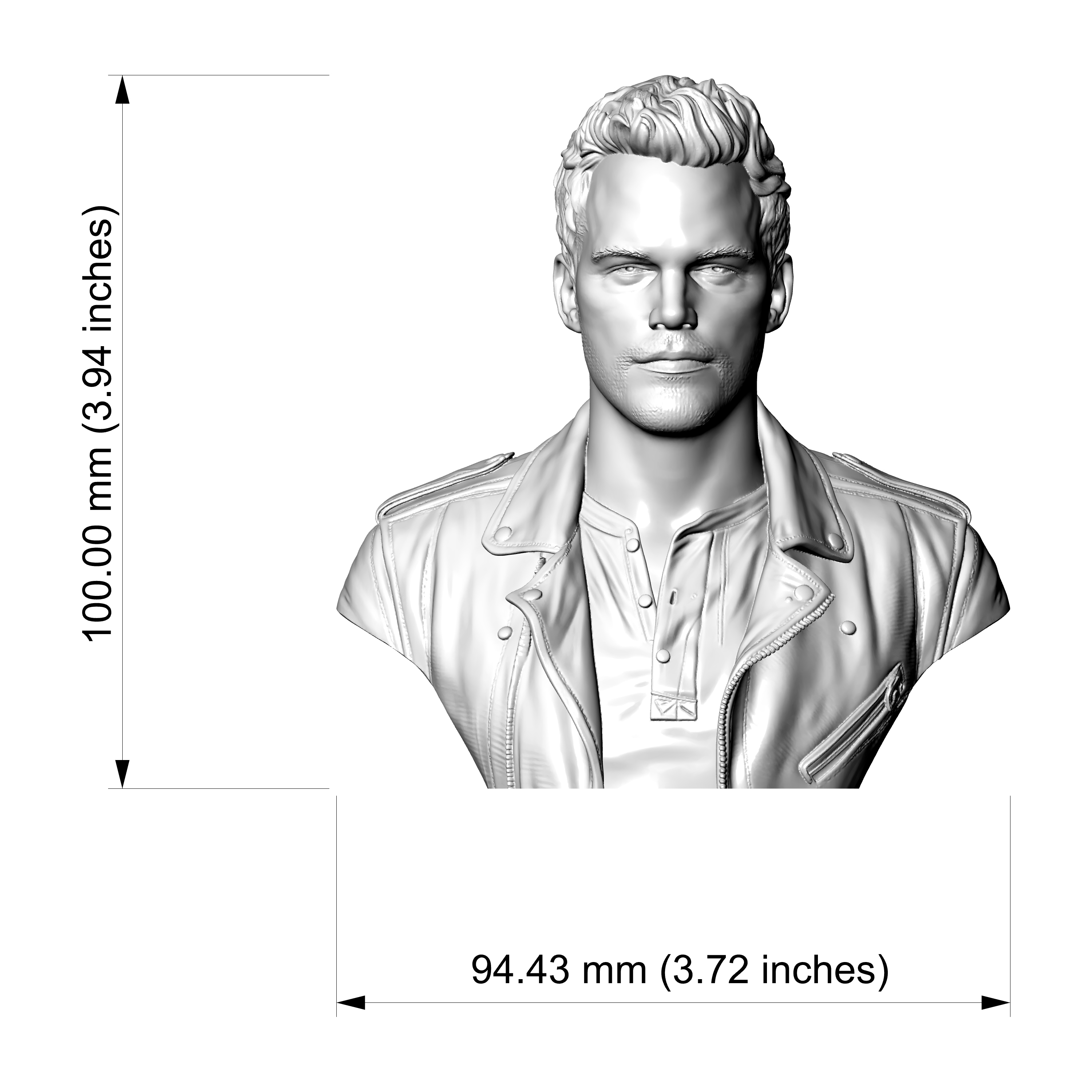 Star-Lord Peter Quill Chris Pratt 3D Printable Bust 3D Model