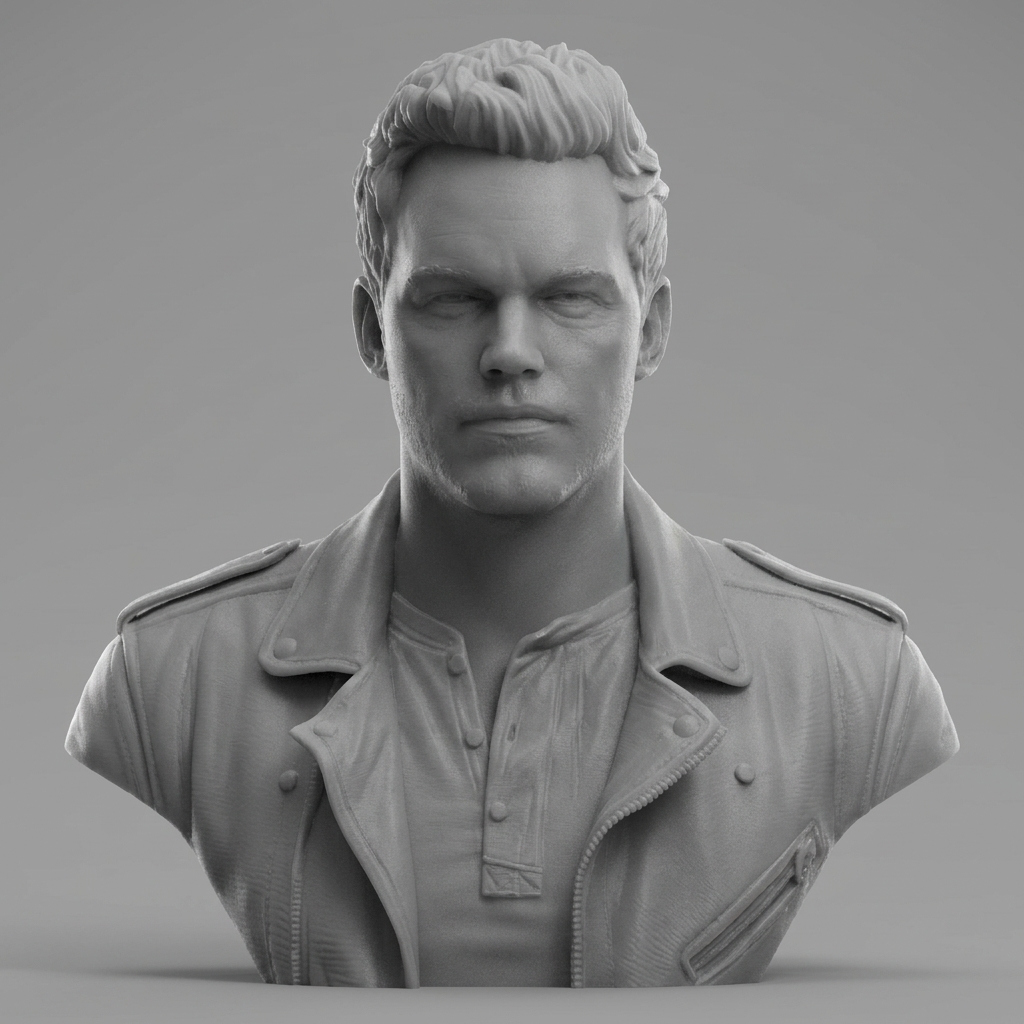 Star-Lord Peter Quill Chris Pratt 3D Printable Bust 3D Model