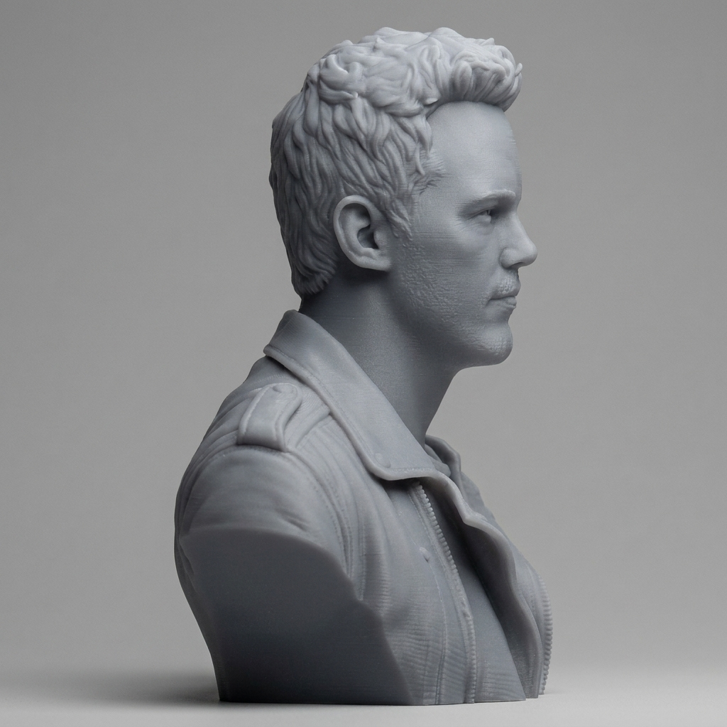 Star-Lord Peter Quill Chris Pratt 3D Printable Bust 3D Model