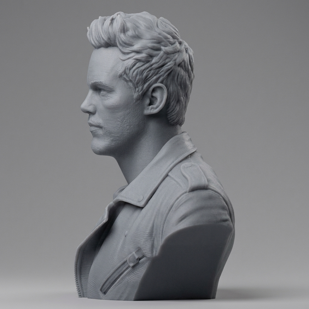 Star-Lord Peter Quill Chris Pratt 3D Printable Bust 3D Model