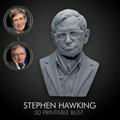 Stephen Hawking 3D Printable Bust