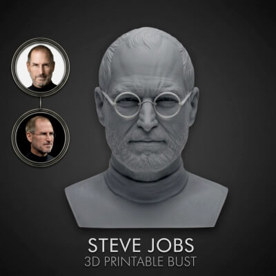 Steve Jobs 3D Printable Bust