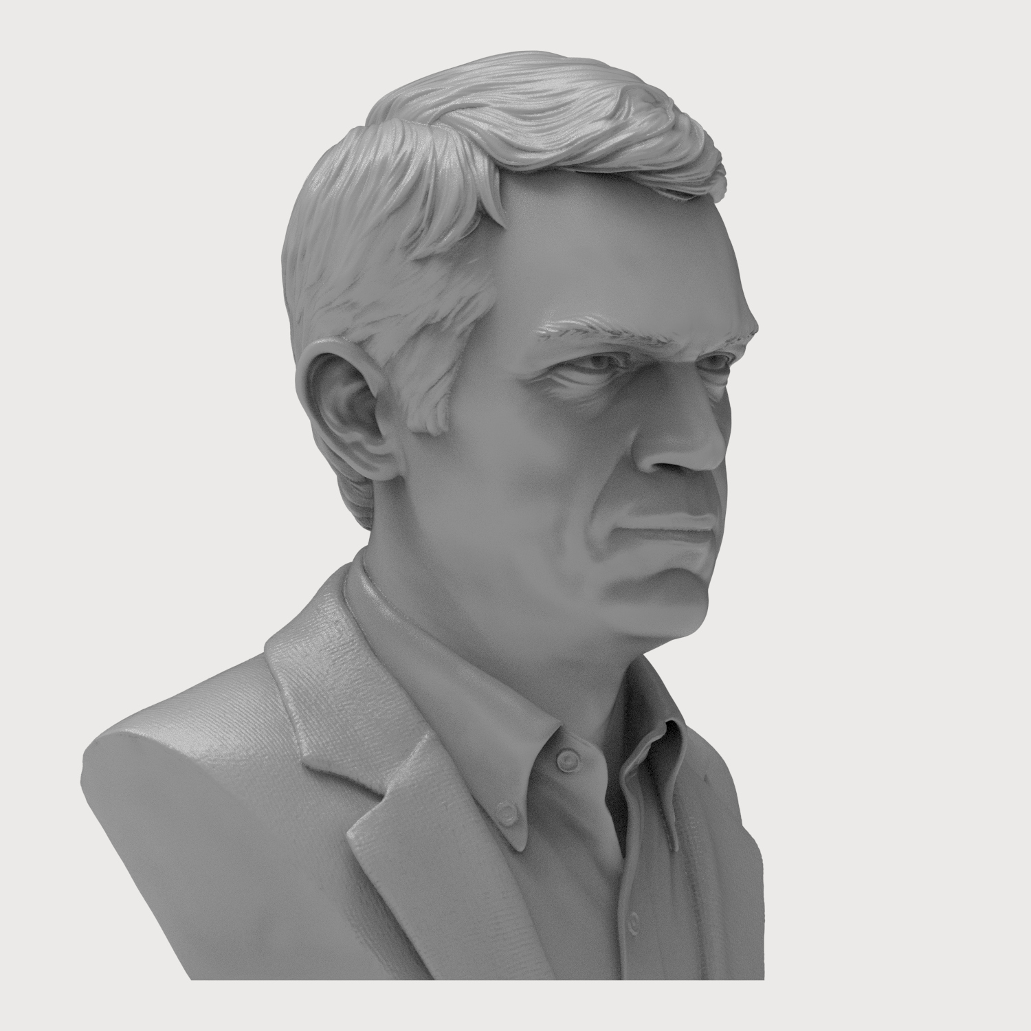Steve McQueen 3D Printable Bust 3D Model