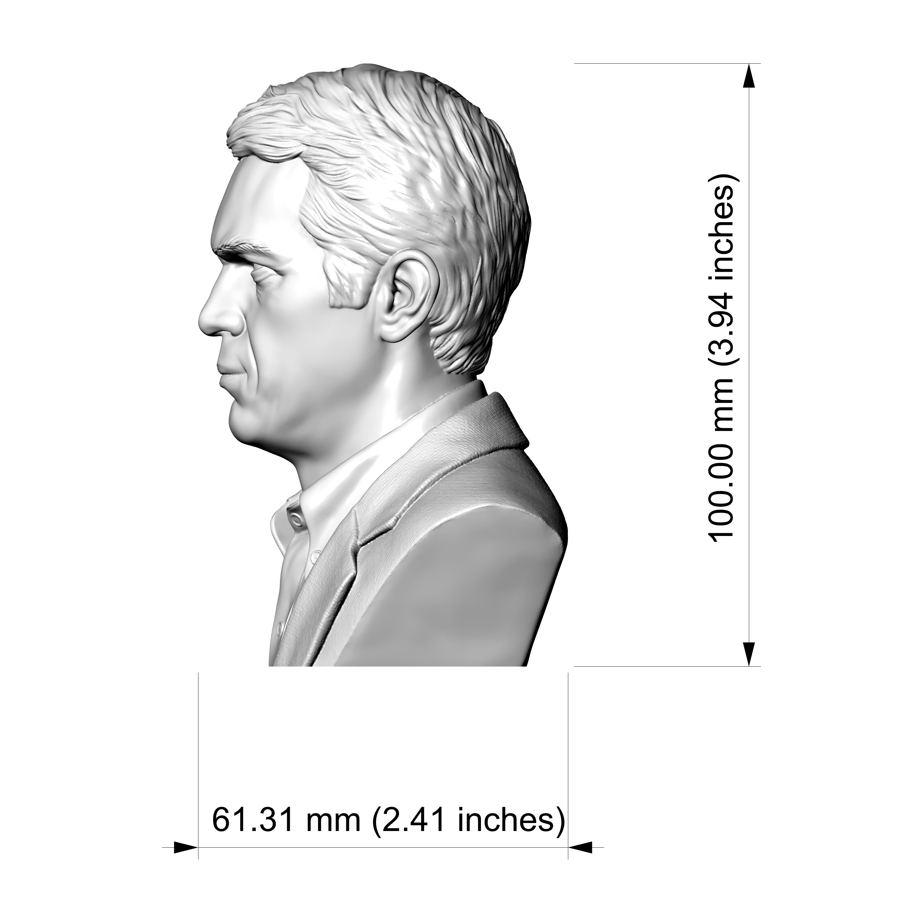 Steve McQueen 3D Printable Bust 3D Model