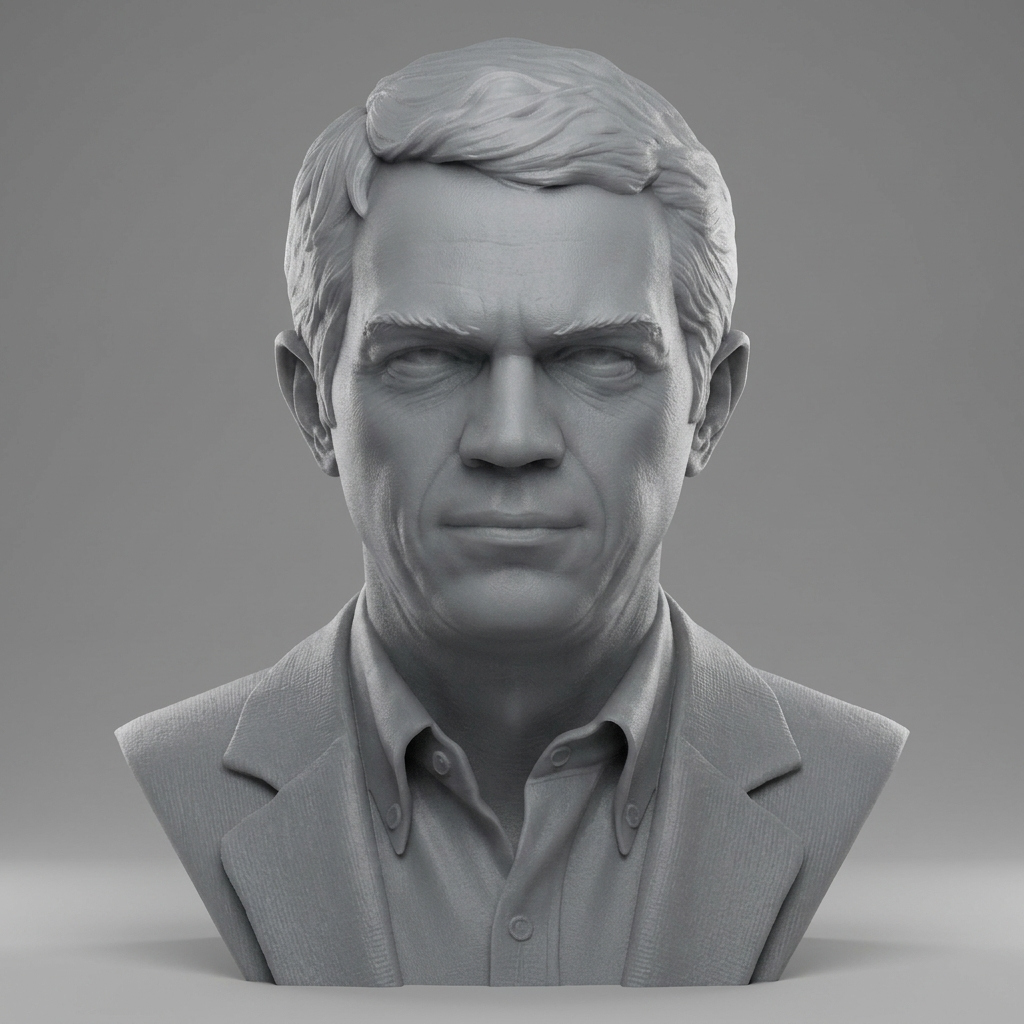 Steve McQueen 3D Printable Bust 3D Model