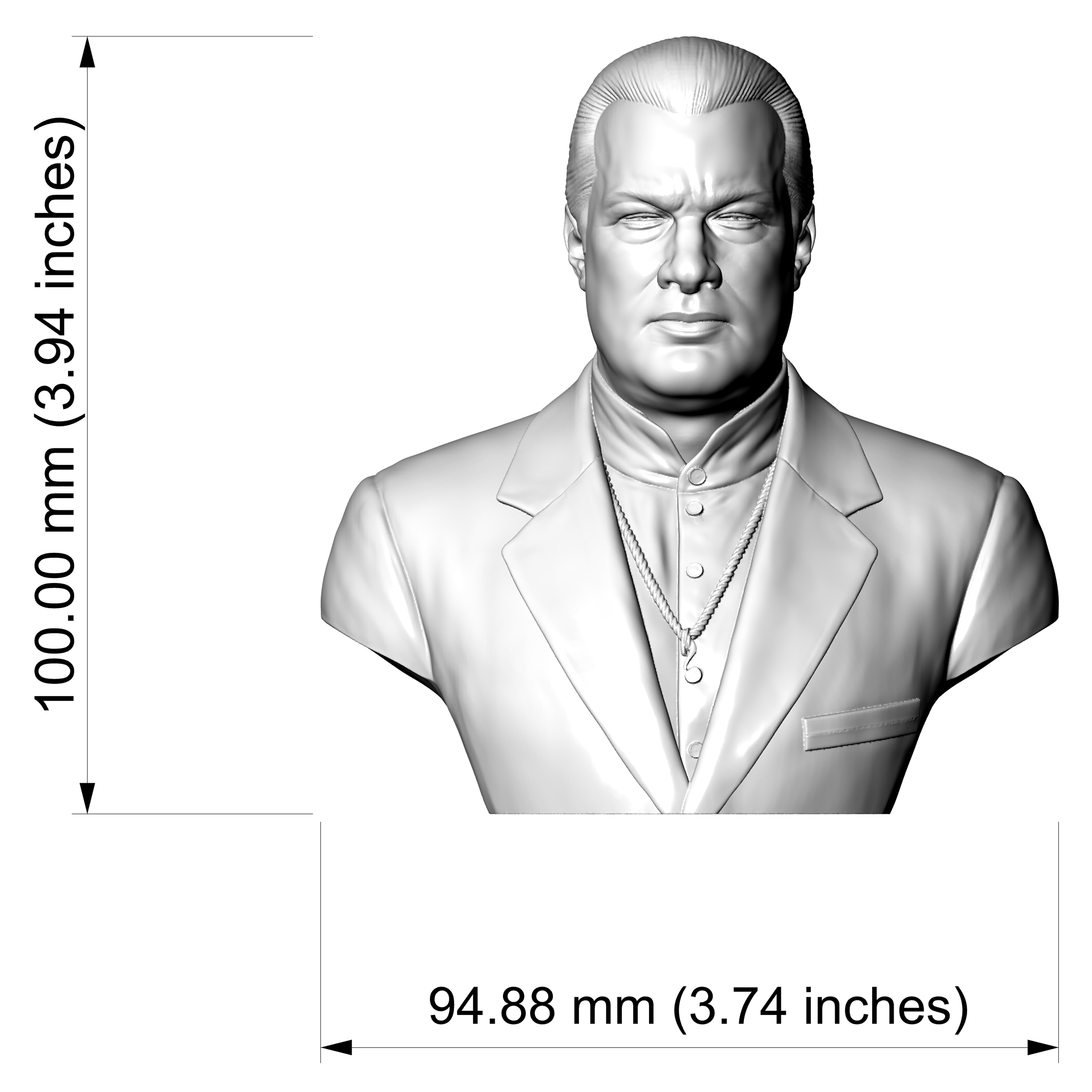 Steven Seagal Portrait Bust 3D Printable 3D Model
