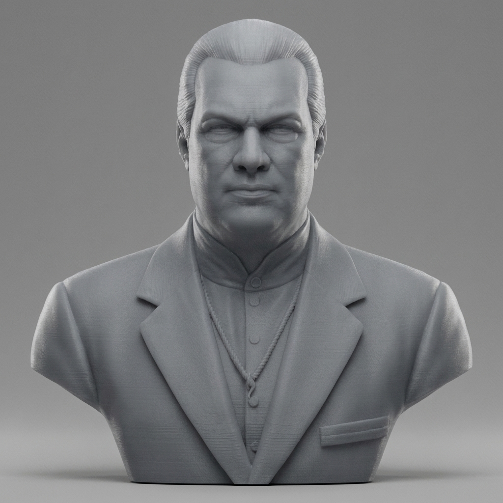 Steven Seagal Portrait Bust 3D Printable 3D Model