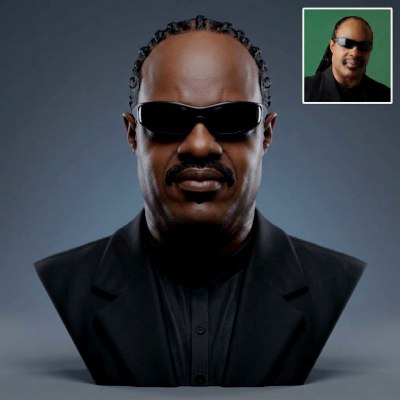 Stevie Wonder 3D Printable Bust