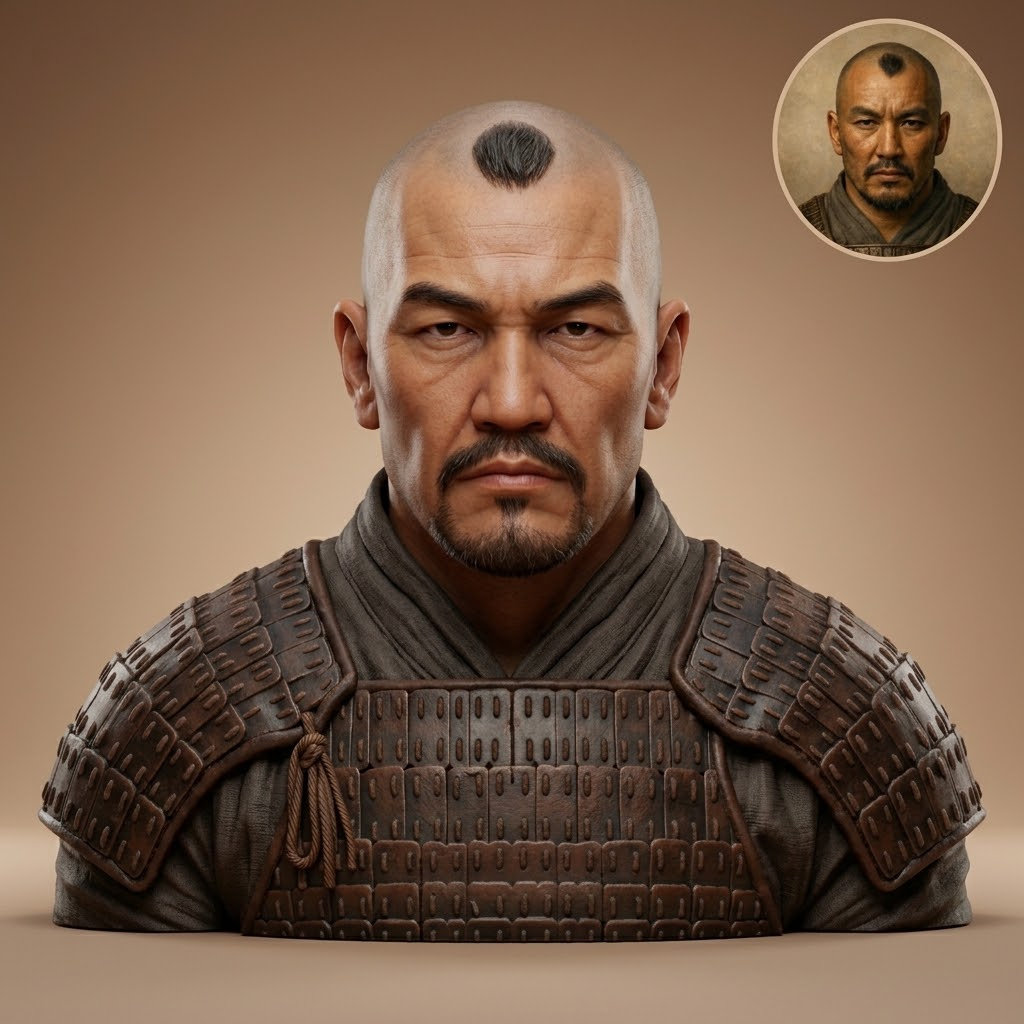 Subutai Mongol 3D Printable Bust 3D Model
