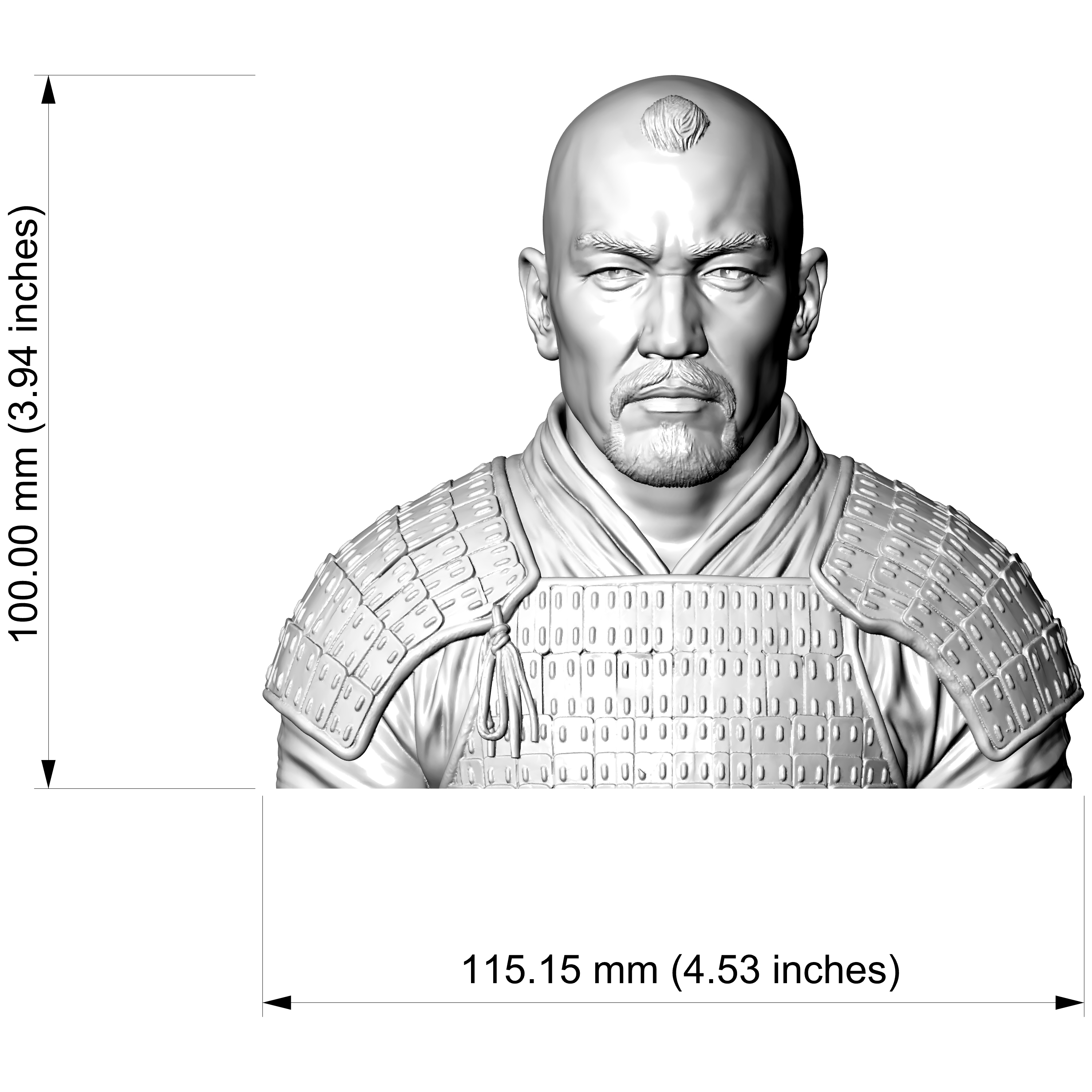 Subutai Mongol 3D Printable Bust 3D Model