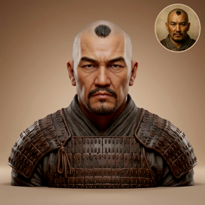 Subutai Mongol 3D Printable Bust 3D Model