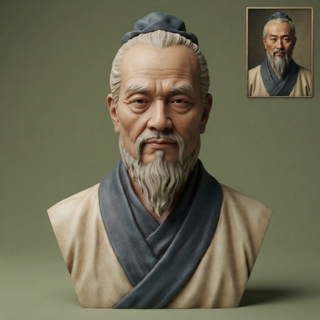 Sun Tzu 3D Printable Bust 3D Model