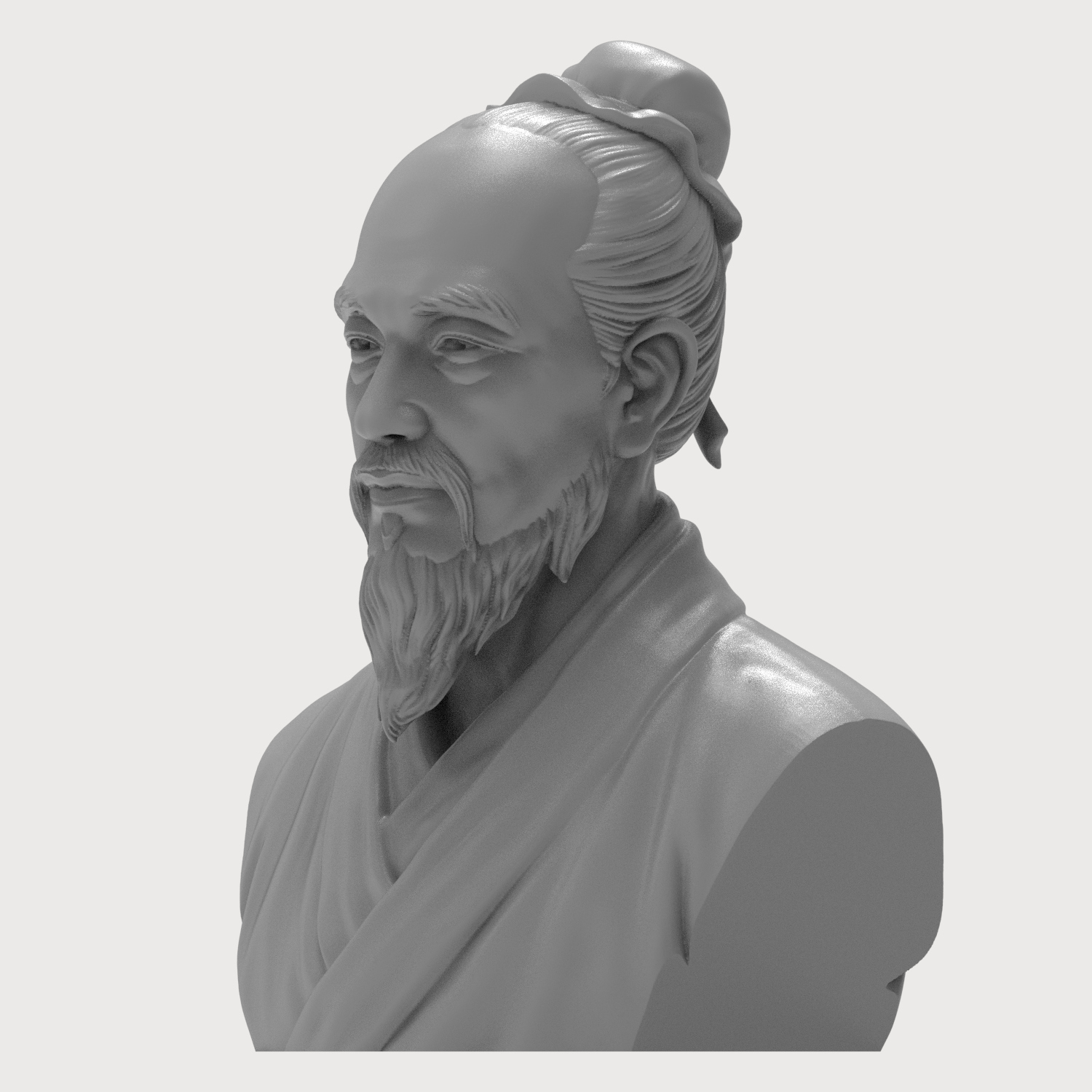 Sun Tzu 3D Printable Bust 3D Model