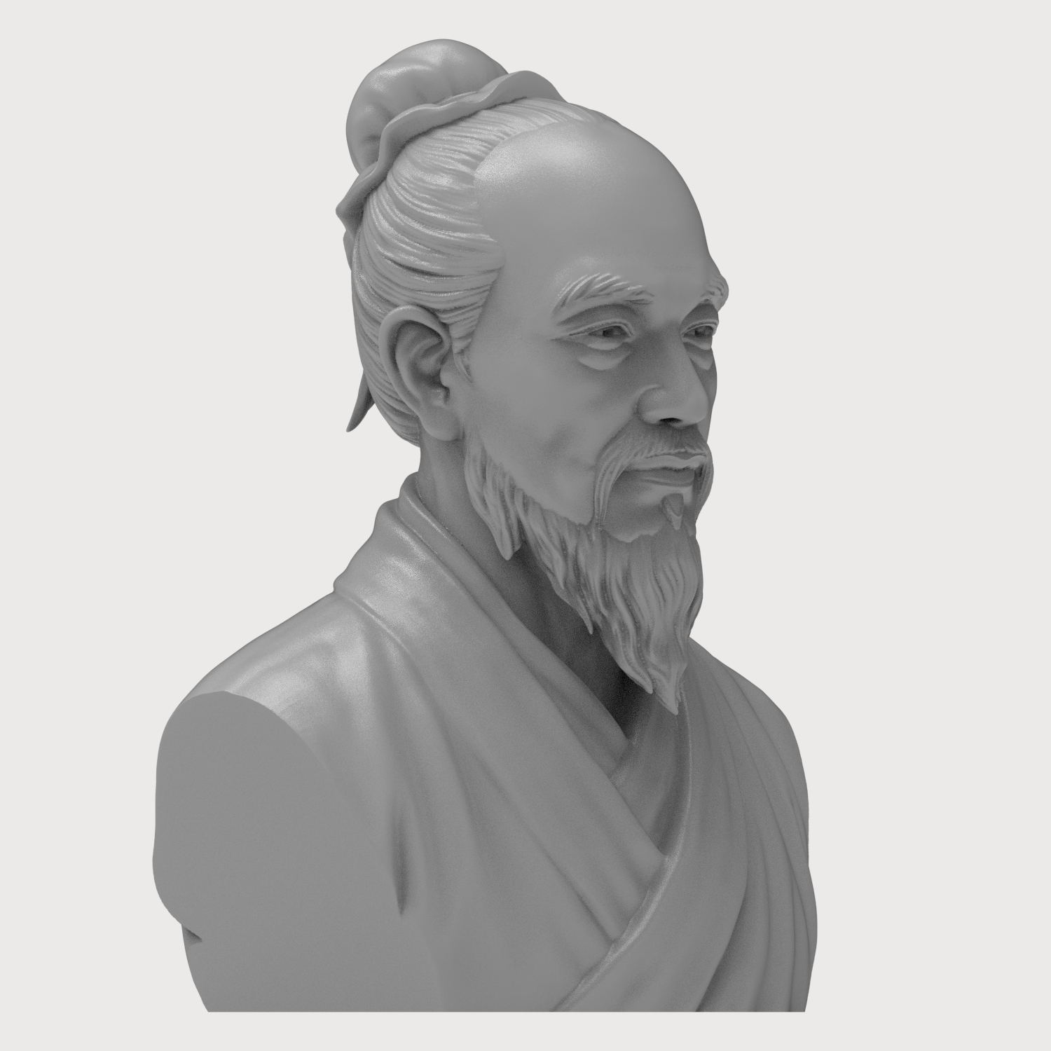 Sun Tzu 3D Printable Bust 3D Model