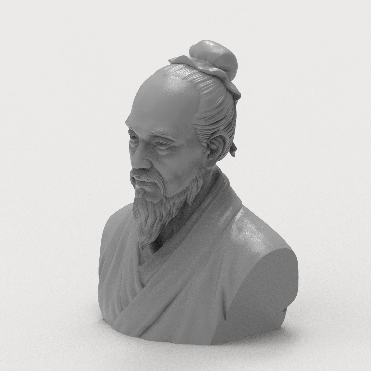 Sun Tzu 3D Printable Bust 3D Model
