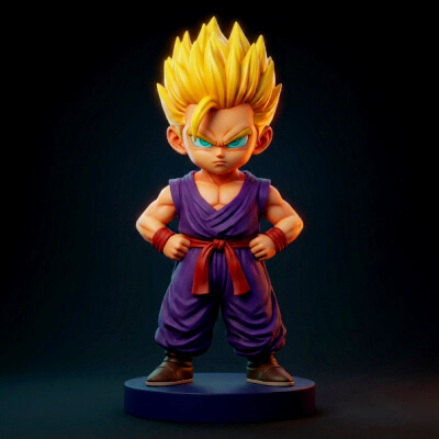 Super Saiyan Figurine 3D Print Model