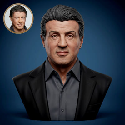 Sylvester Stallone 3D Printable Bust