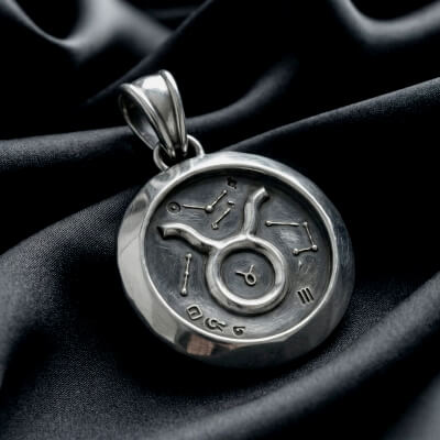 Taurus “Faceted Zodiac MedallionPendant