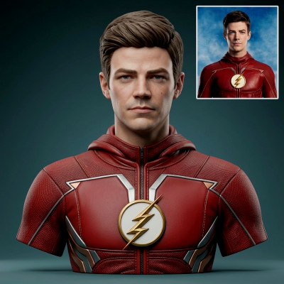 The Flash Grant Gustin Bust 3d Print Model