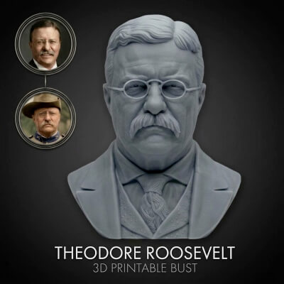 Theodore Roosevelt 3D Printable Bust
