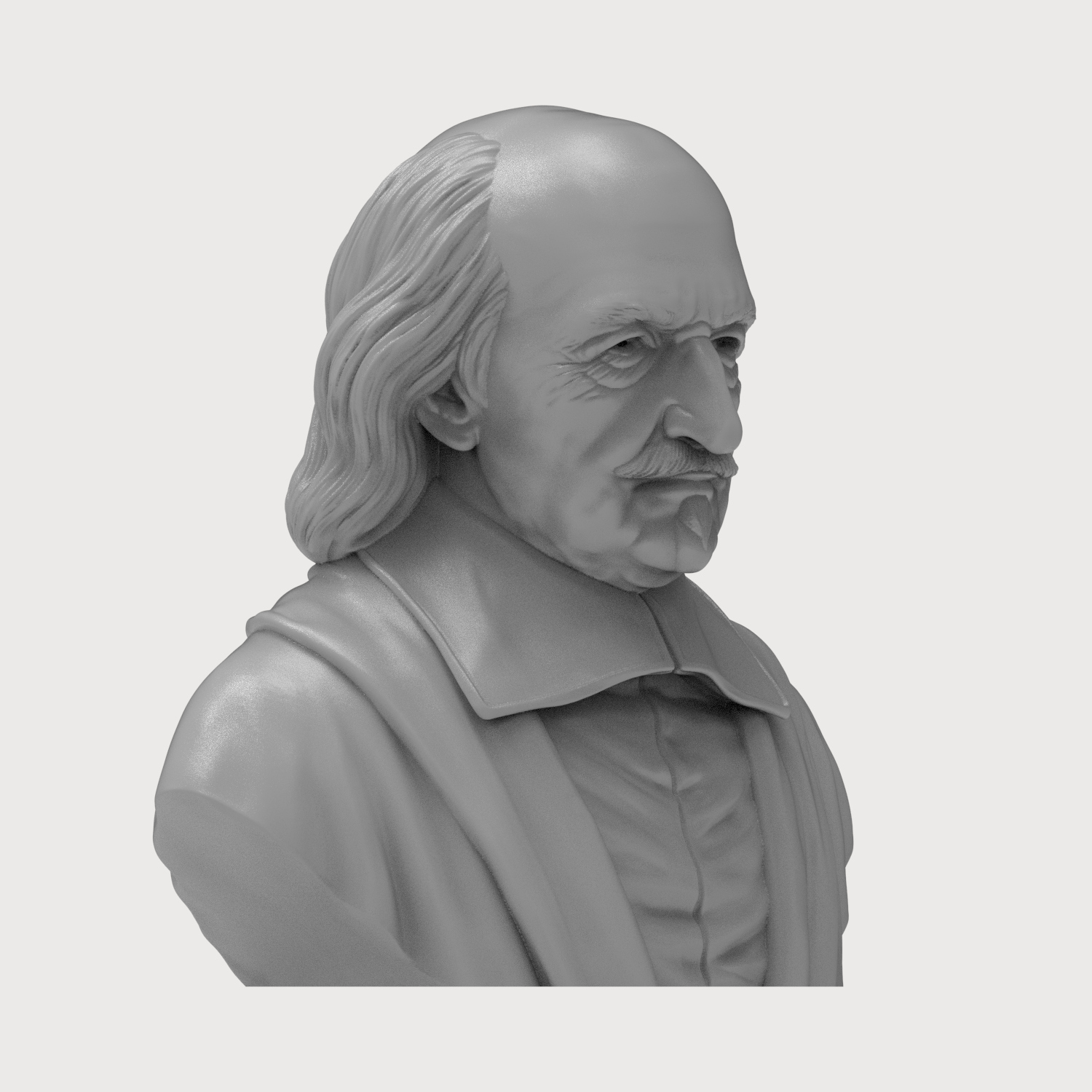 Thomas Hobbes Bust 3D Printable Model 3D Model