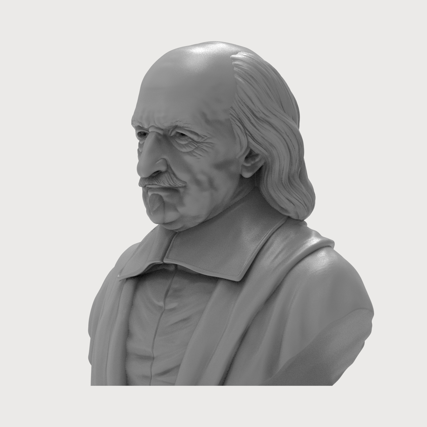 Thomas Hobbes Bust 3D Printable Model 3D Model