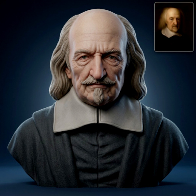 Thomas Hobbes Bust 3D Printable Model