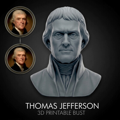 Thomas Jefferson 3D Printable Bust