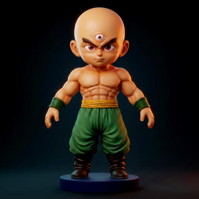 Tien Shinhan Chibi 3D Printable Figurine