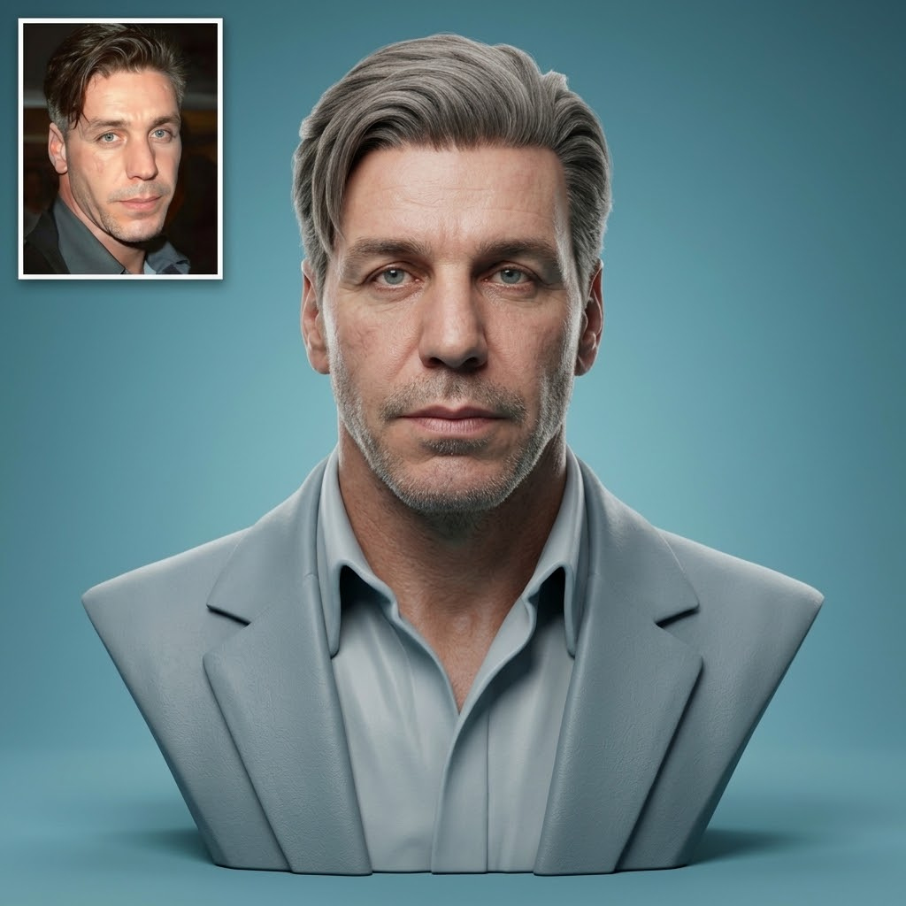 Till Lindemann 3D Printable Bust 3D Model