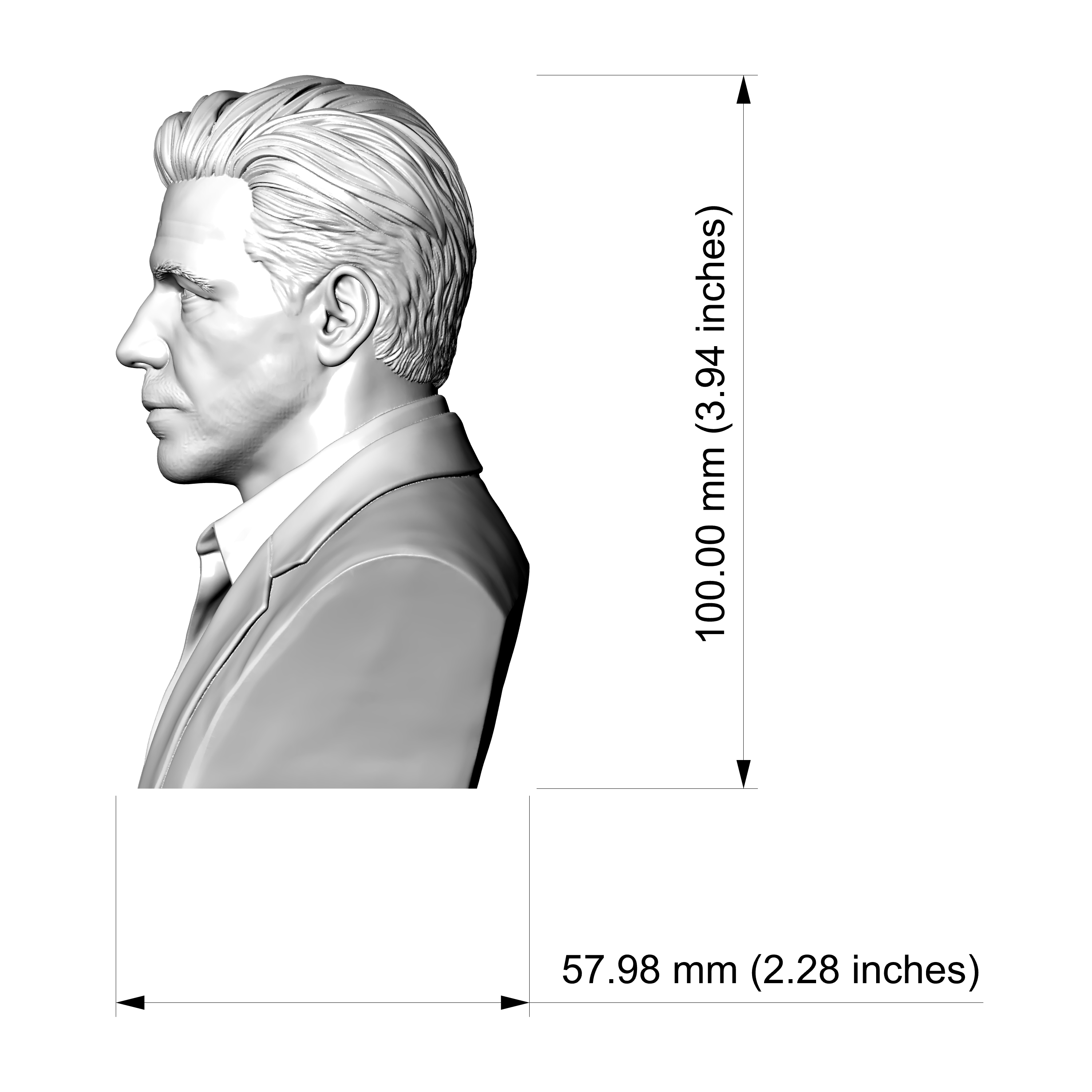 Till Lindemann 3D Printable Bust 3D Model