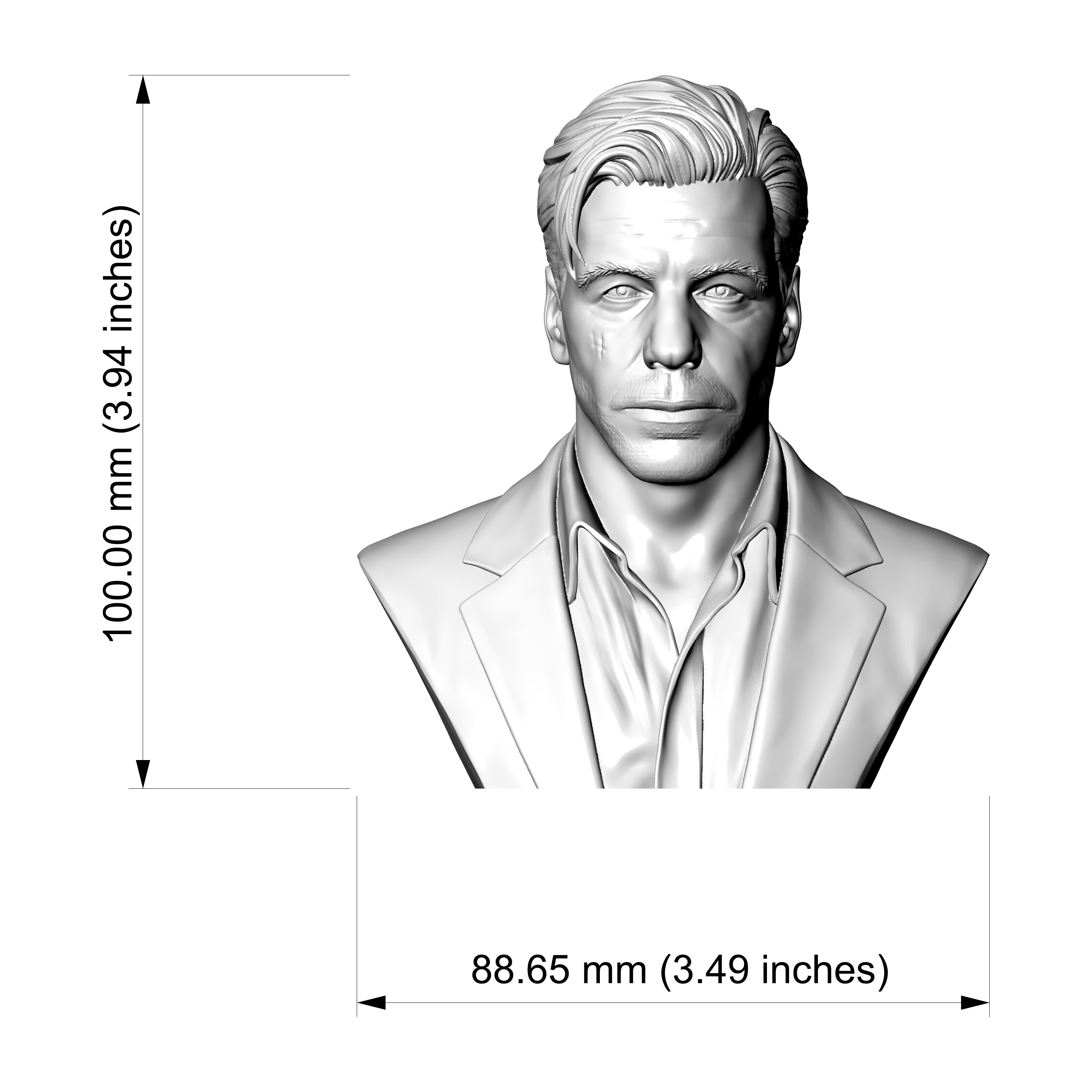 Till Lindemann 3D Printable Bust 3D Model