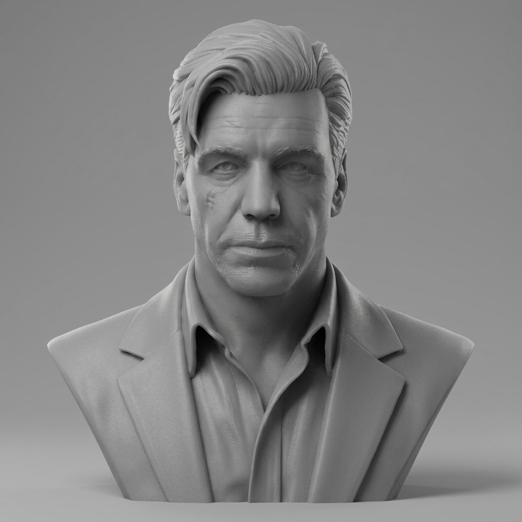 Till Lindemann 3D Printable Bust 3D Model