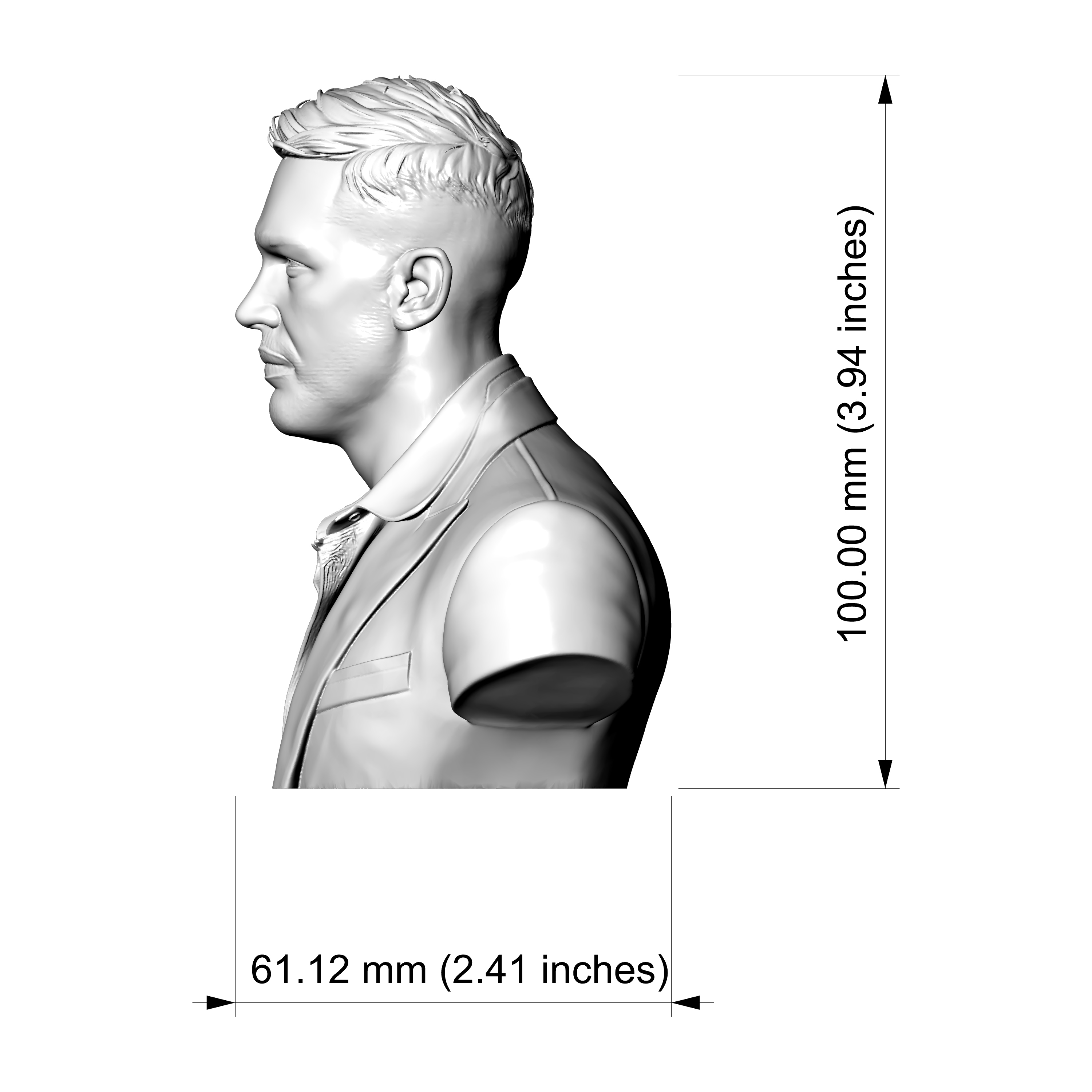 Tom Hardy 3D Printable Bust 3D Model