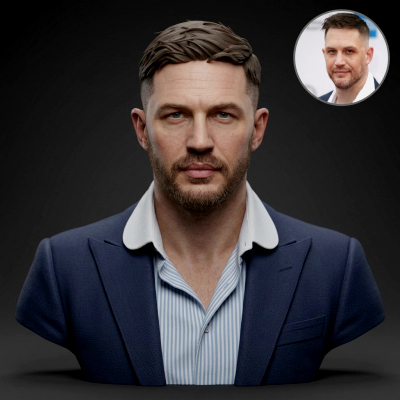 Tom Hardy 3D Printable Bust