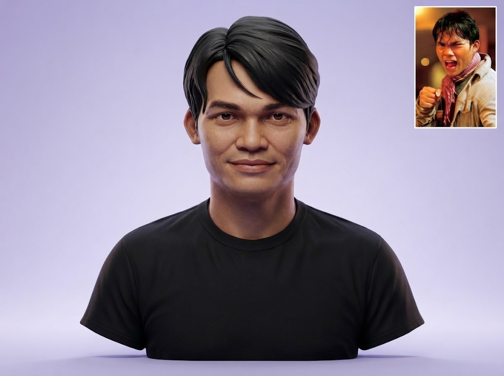 Tony Jaa Portrait Bust 3D Printable 3D Model